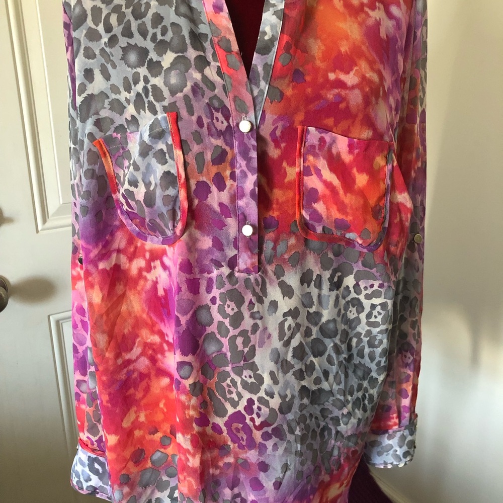 Women’s ND New Directions Plus Sheer Top Shirt 2X